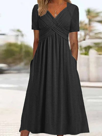 💛🔥【Ljetni popust 50%】【S-5XL】Nova pamučna ležerna midi haljina