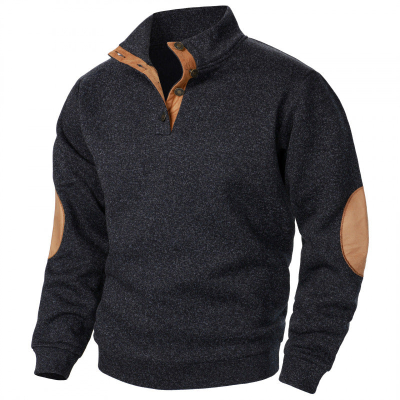 💥Nueva Sudadera de Cuello Alto para Hombre 💥– Estilo casual, cómoda y cálida, con detalles de cuero