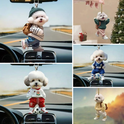 💖¡Superventas!🐶 [Paquete de 5] Creativo y adorable llavero de cachorro de peluche, perfecto para decorar el interior del coche o el bolso.