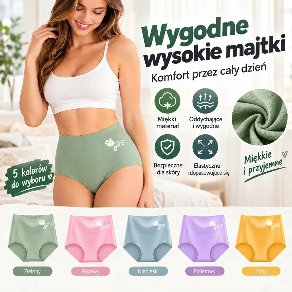 💖Wysokie majtki modelujące i unoszące pośladki, wykonane z wysokiej jakości bawełny✨️ (40–100 kg)