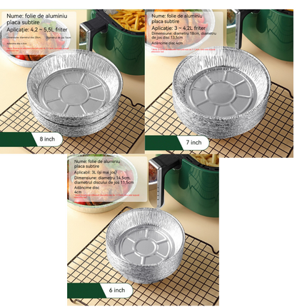 🔥Oferta specjalna🔥Jednorazowe tacki z folii aluminiowej do frytkownic powietrznych i piekarników, różne rozmiary, wielokrotnego użytku