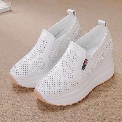 💖【35-40】Damskie białe sneakersy na koturnie podwyższające wzrost 2025