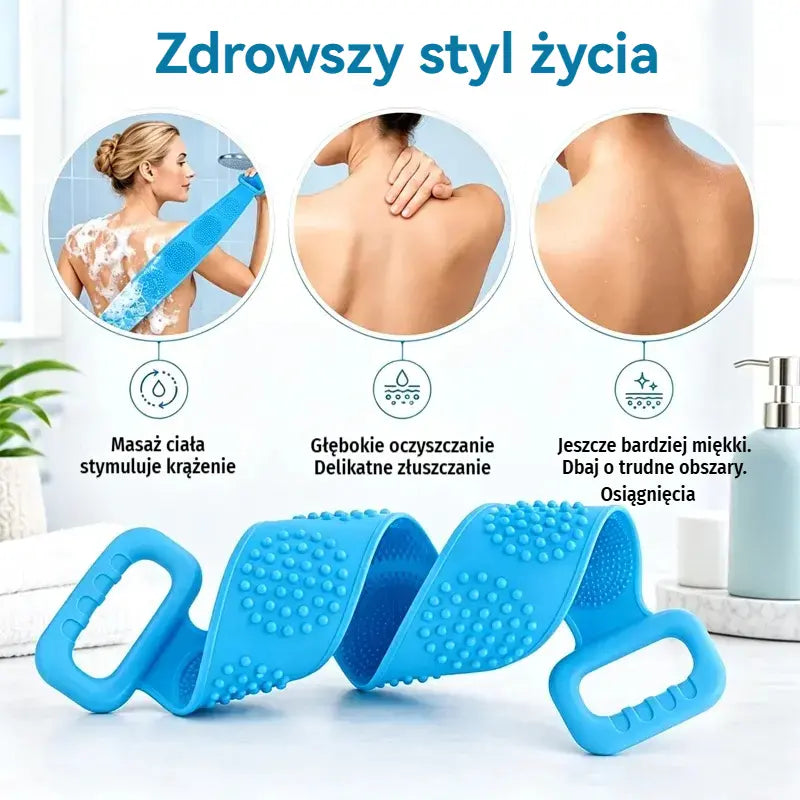 🔥Kup jeden, drugi gratis🔥🛁 Dwustronne silikonowe rękawice kąpielowe – bardzo długa szczotka do szorowania ciała, która ułatwia czyszczenie pleców