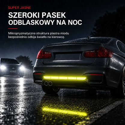 【10 sztuk za jedyne 89 zł】✨🚗 Przyciągają wzrok od pierwszego spojrzenia! Odblaskowe listwy ochronne na zderzak o wysokiej widoczności.