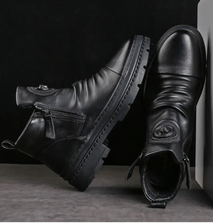 😍👟Oferta ograniczona czasowo🔥[39-44] Nowe brytyjskie męskie skórzane buty z grubą podeszwą i wysoką cholewką
