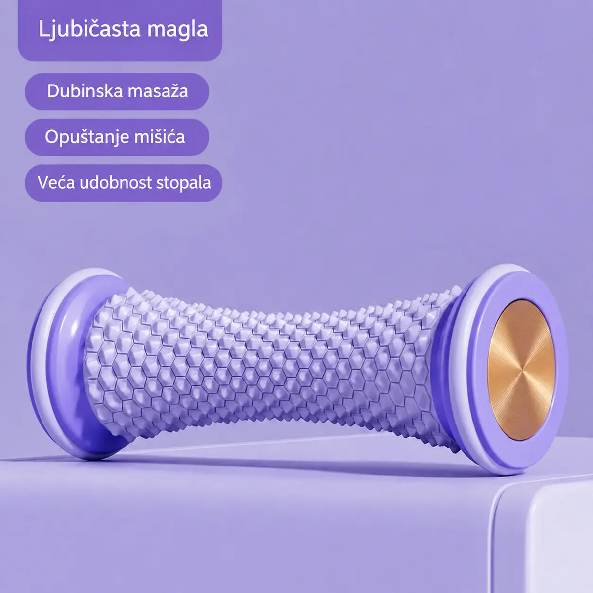 🦶 TPE masažni valjak za stopala — teksturirana površina za opuštanje umornih stopala i stimulaciju refleksnih točaka.