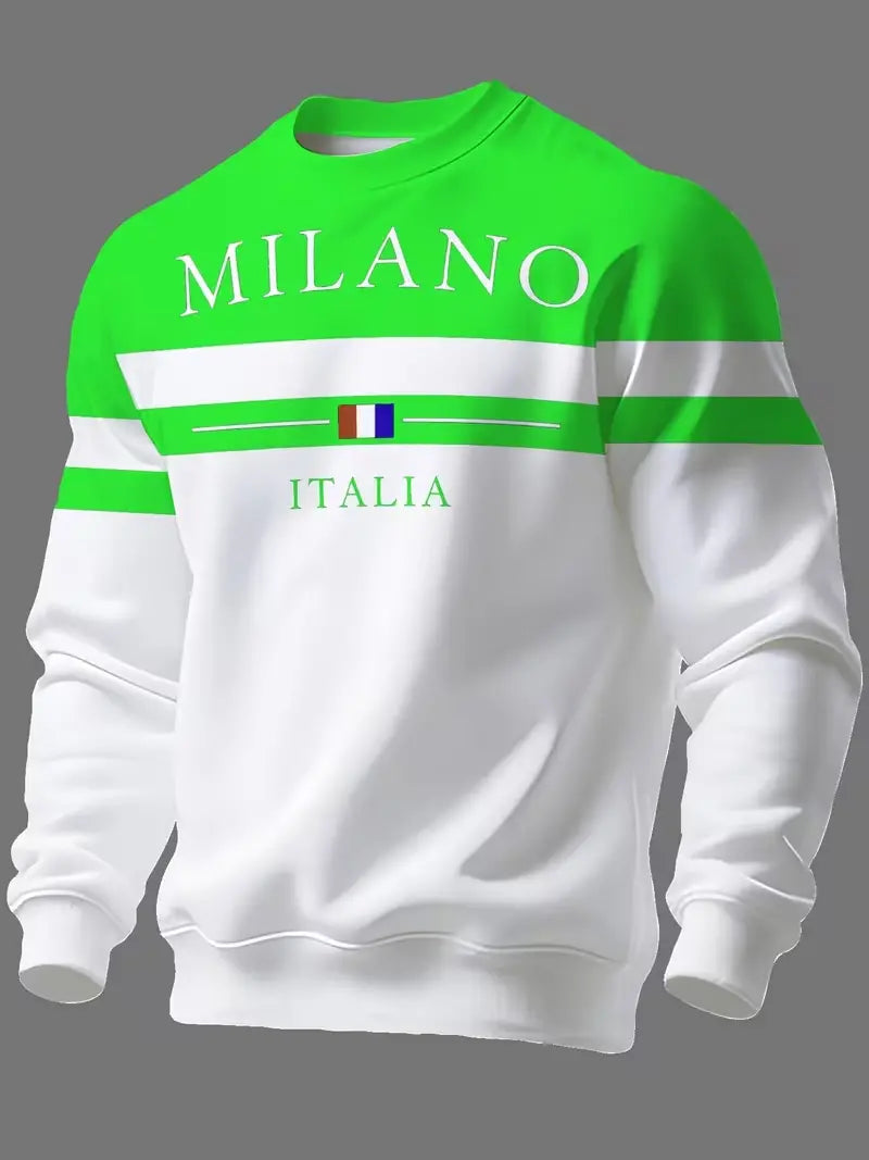 ✨🌟👕【S-6XL】Męskie bluzy z nadrukiem „Milano Italia”