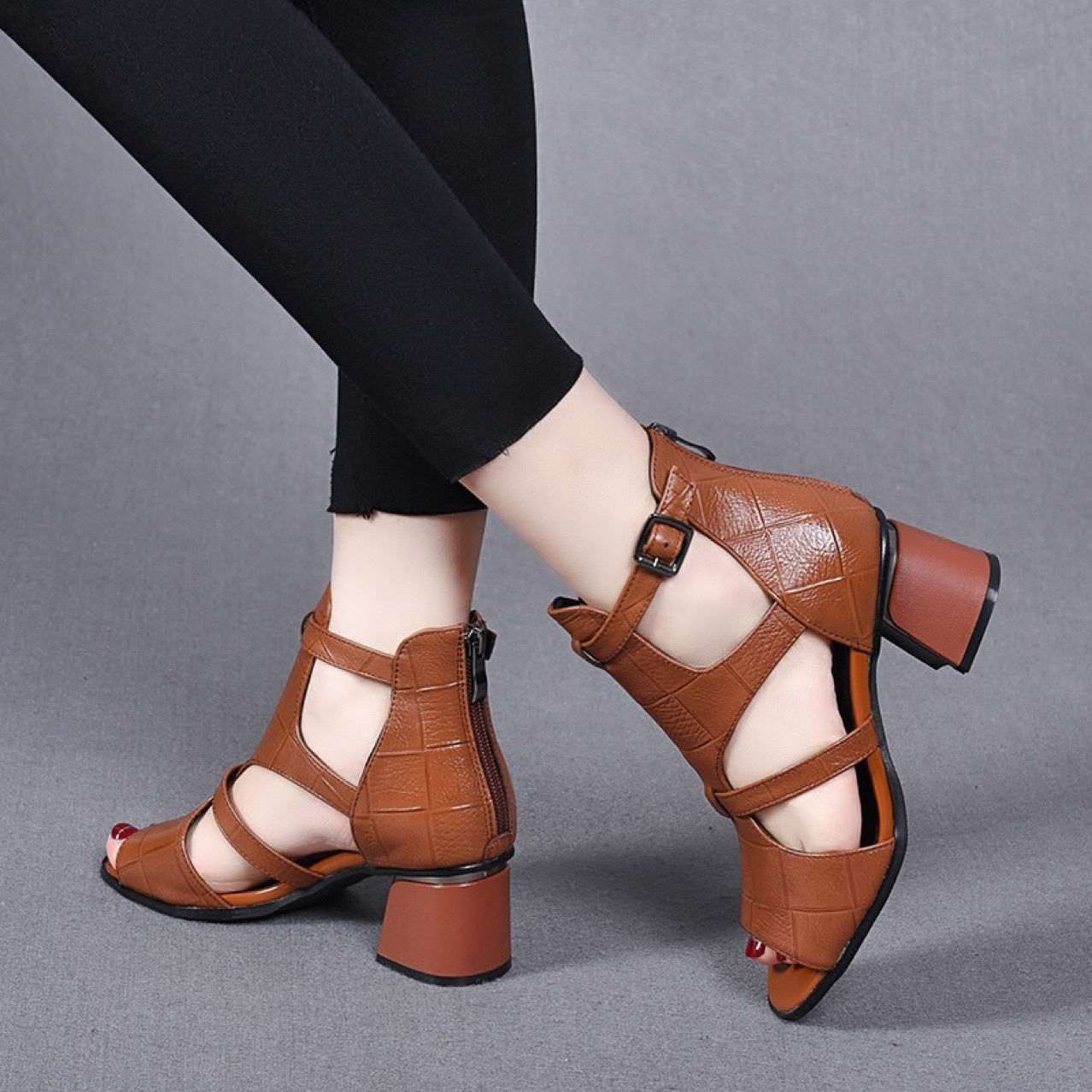 💖【35-40】✨👡2026 Нови сандали с дебел ток от мека кожа