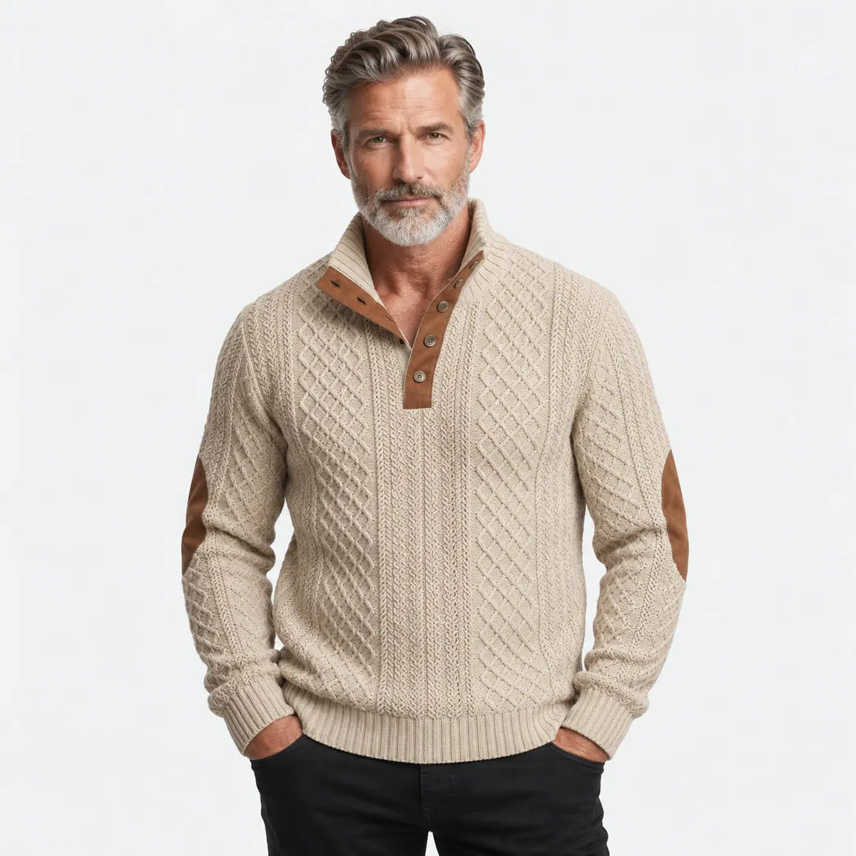 🔥【S-5XL】 Męska koszulka z długim rękawem i stójką – styl casual na jesień/zimę