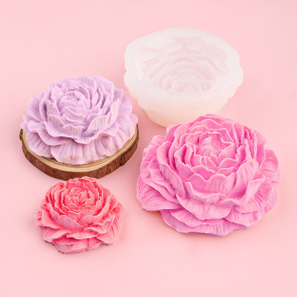 🌸🌸Duże, średnie i małe silikonowe foremki 3D DIY, odpowiednie do tworzenia kwiatów piwonii, zapachowych świec, ozdób z kamieni dyfuzyjnych itp.