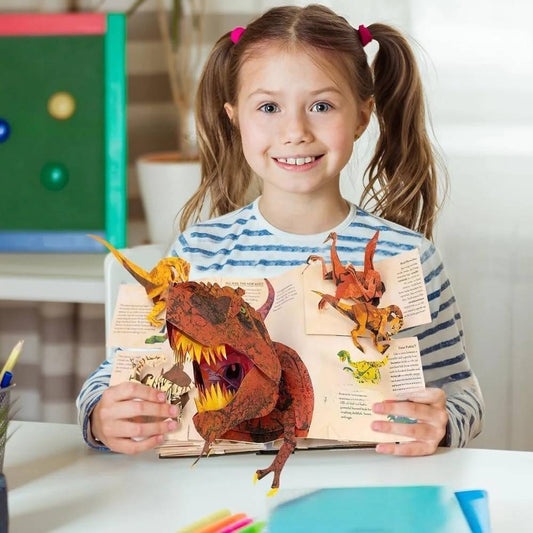 📕🦖【Детско просветление】📕 3D книга със знания за динозаврите, изскачаща книга с праисторически динозаври, енциклопедия на динозаврите