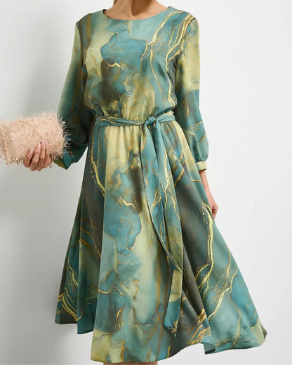 👗【Proljetna vila】elegantna zelena haljina s dugim rukavima i suknjom🌸💃