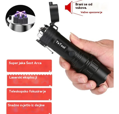 🔥💥Punjiva višenamjenska lučna svjetiljka, alat za samoobranu, štiti od negativaca i lopova te se može nositi sa sobom.