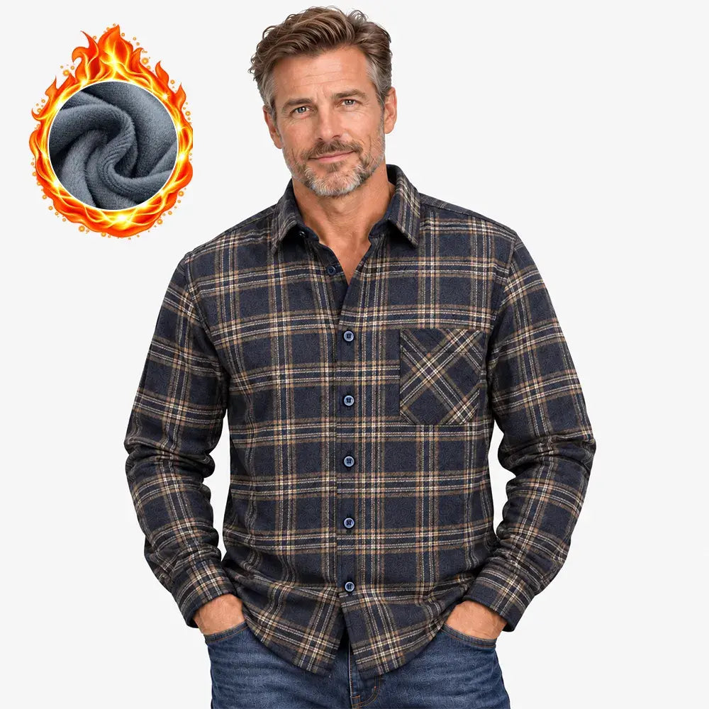 🔥【50% taniej】👔【Rozmiary L–5XL】Ciepła koszula z długim rękawem