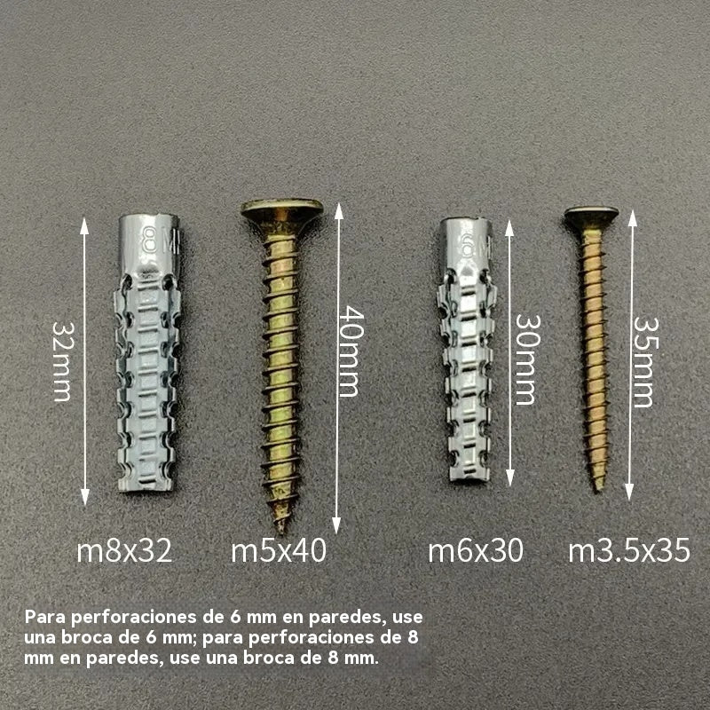 🔩【Herramientas de ferretería】🔩【100 juegos】🛠⚙ Anclaje metálico dentado súper resistente para fijaciones firmes en cualquier pared