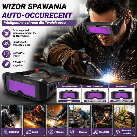 Okulary ochronne do spawania łukiem elektrycznym, zmieniające kolor gogle spawalnicze.