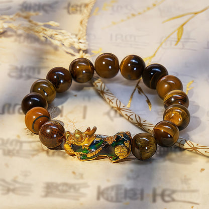 🐅Pulsera de ojo de tigre amarillo natural💰el rey de los animales auspiciosos que te trae riqueza y buena fortuna.
