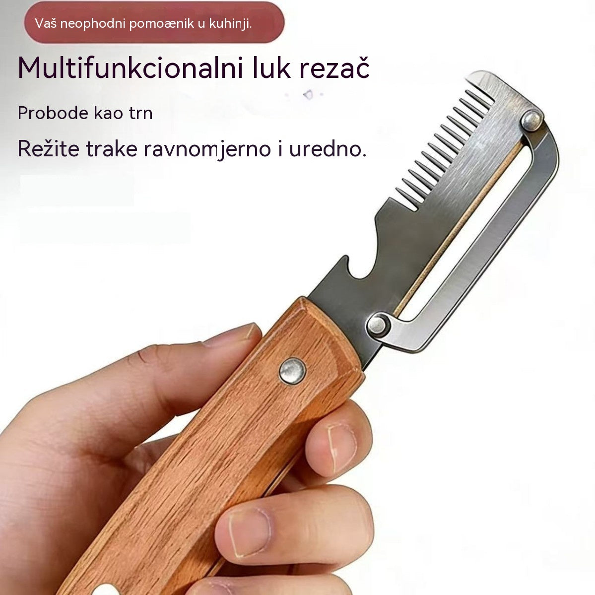 ✅【Kupite 1, dobijte 1 gratis!】🧅🔪 Višenamjenska kuhinjska gulilica 3 u 1: Guli, reže i otvara čepove boca! 🔥
