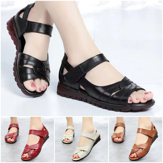 🥰【35-41】Sandalias planas con velcro de talla grande para mujer de verano 2025