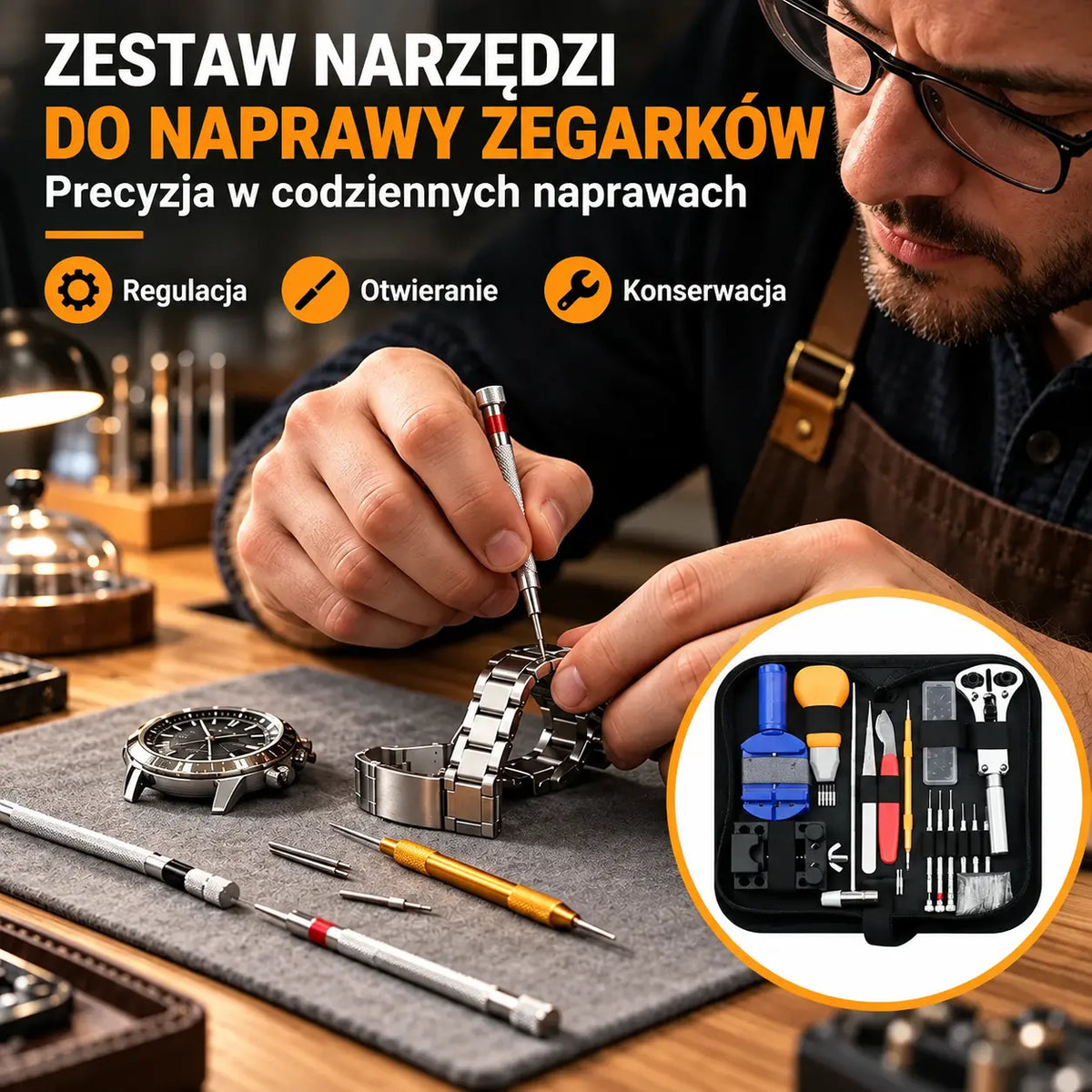 🎉 Oferta specjalna na rok 2026 🔧 Profesjonalny zestaw do naprawy zegarków – nowy pasek, nowa bateria, ten sam zegarek – napraw go samodzielnie w kilka minut ⌚
