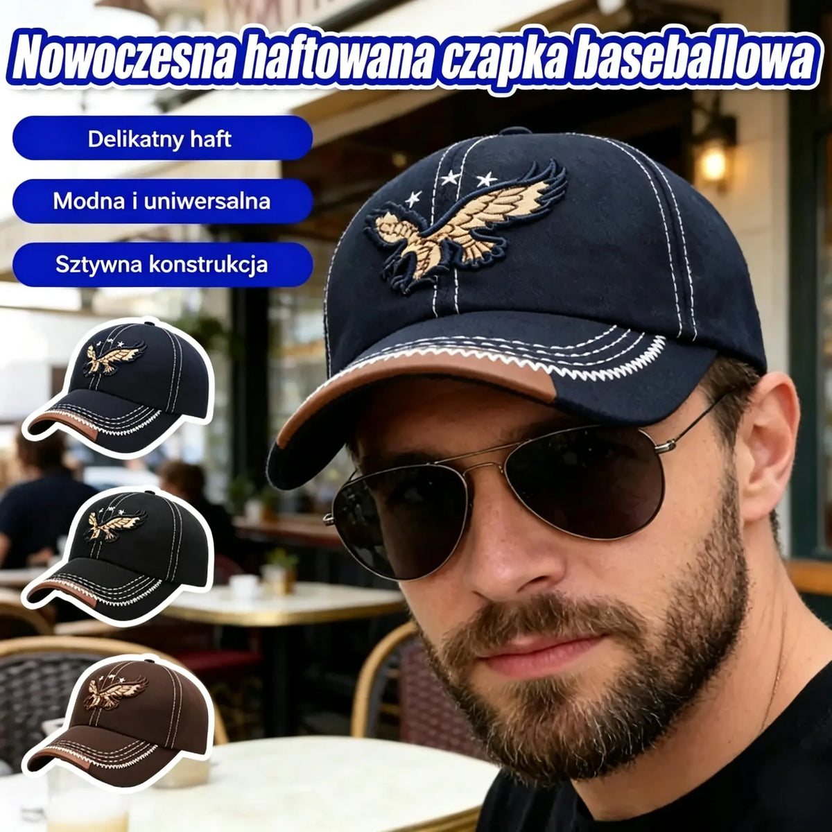 🔥 Bestseller 【Płatność przy odbiorze】 💙 Czapka z daszkiem i haftem orła