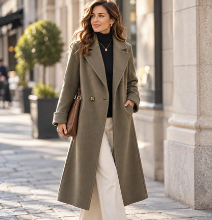 🐏【100 % lana pura】Abrigo de lana gruesa para mujer, nuevo y de alta calidad – Otoño/Invierno 2026