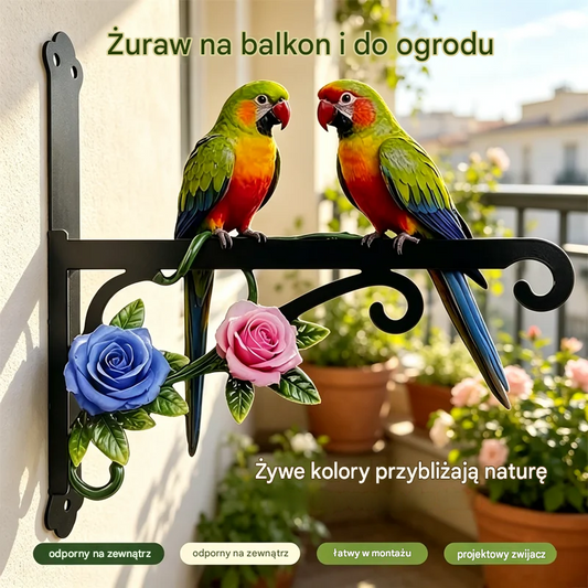 【Dekoracje ogrodowe 2026】Kuty uchwyt ścienny na doniczki – ozdobny hak w stylu retro z motywem ptaków i kwiatów (6 wzorów) ✨