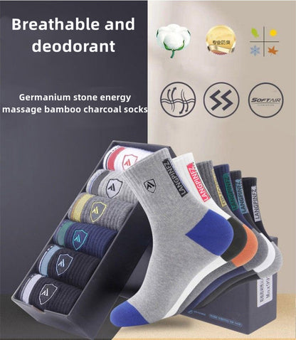 😍 Compra 5 y llévate 5 gratis🧦 【10 pares】 2025 nuevos calcetines desodorantes de algodón absorbentes para hombre