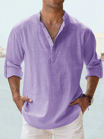 【S-5XL】Camisas de manga larga de algodón y lino para hombre, de alta calidad, de moda y muy populares en Europa y América (2025).