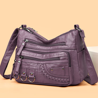 💥👜2025 nuevo bolso de cuero suave de gran capacidad, se puede usar como bolso de hombro / bolso bandolera