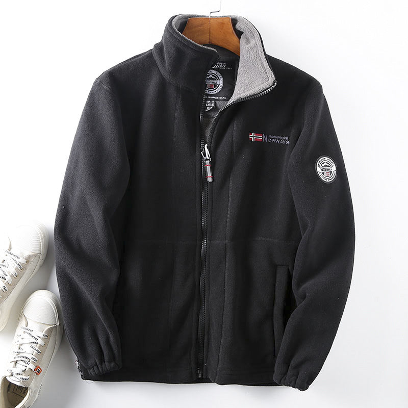 Abrigo grueso de lana para hombre con forro de peluche, disponible en tallas grandes, cálido y cómodo para otoño e invierno