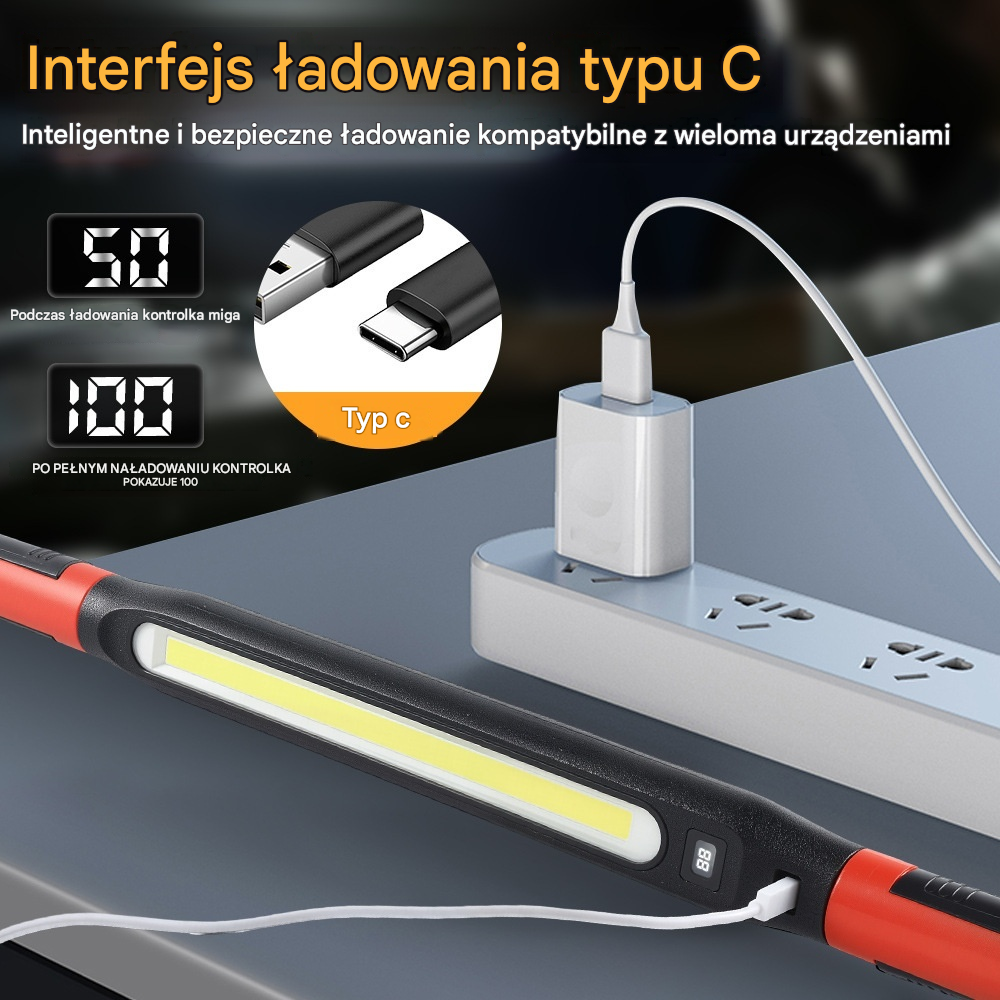 📢💡 Akumulatorowa lampa robocza 4 w 1: praca bez użycia rąk, w każdym miejscu.