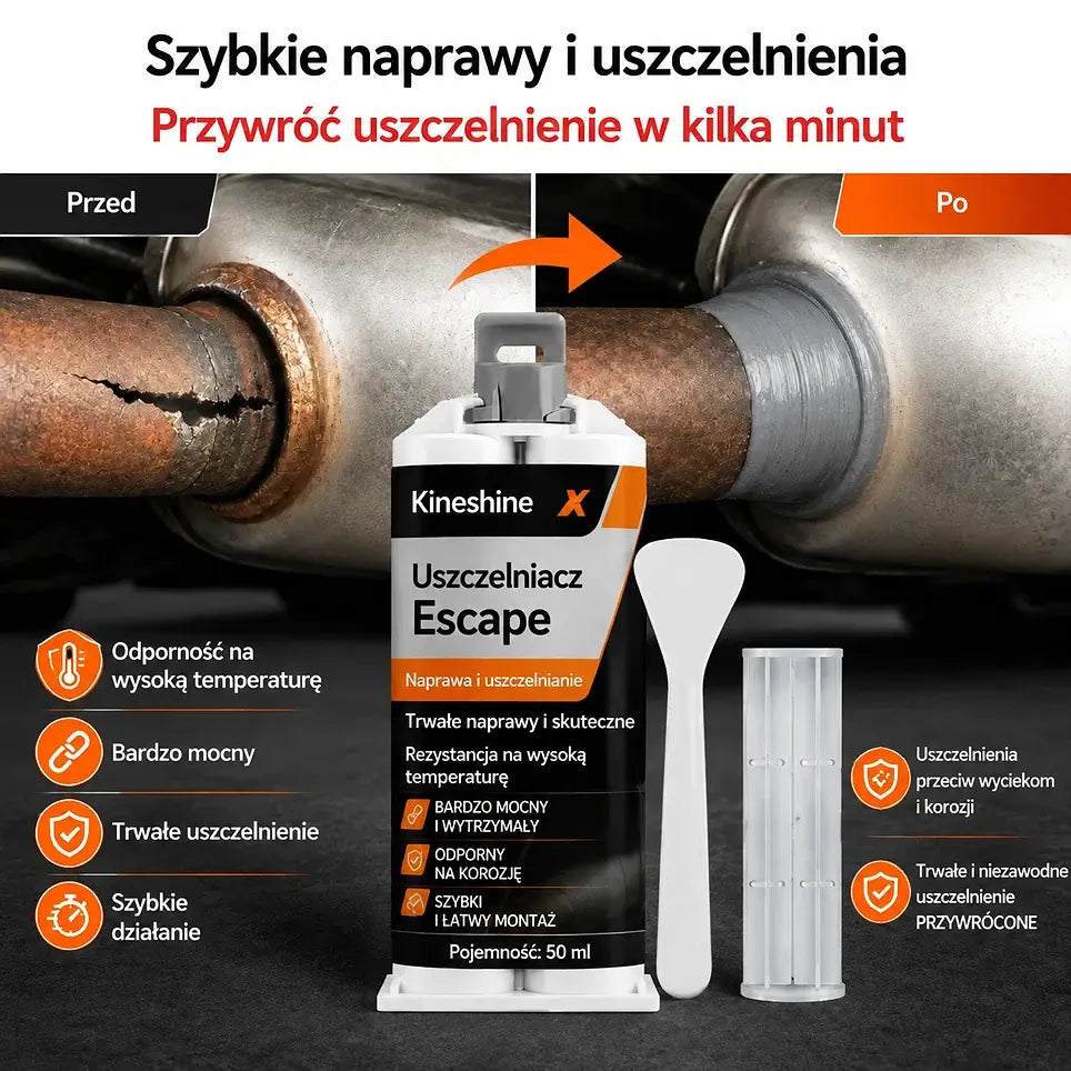 ⭐🔧 Wysokotemperaturowa szpachla naprawcza do wydechu: opracowana specjalnie do stali; zapewnia mocne, trwałe połączenie, które jest odporne na ekstremalne ciepło i wibracje. 🚗✅