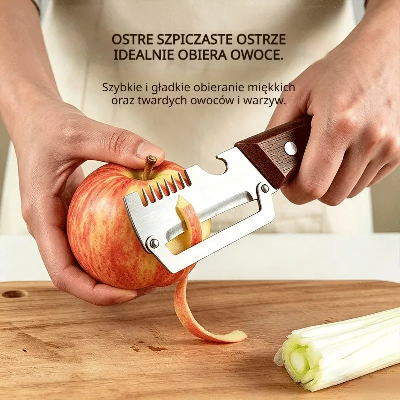 🔥Kup 1, a drugi otrzymasz gratis (2 sztuki)🧅🔪 Wielofunkcyjna obieraczka kuchenna 3 w 1: obiera, szatkuje warzywa, kroi mięso i otwiera butelki 🔥