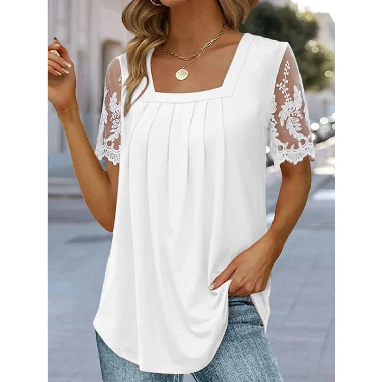 🔥🔥【Descuento por tiempo limitado】【S-5XL】🎉Tejido de seda, suave para la piel y no irritante; el ribete de encaje añade un toque de carácter y garantiza la transpirabilidad.