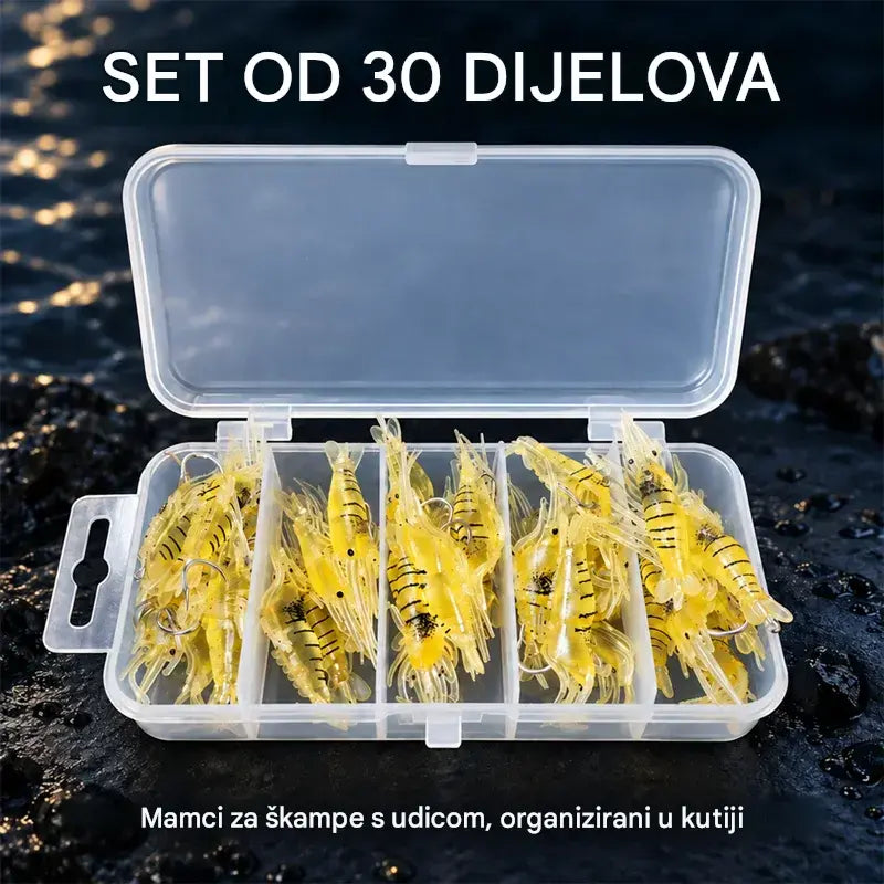 ⏰ Ponuda u pola cijene – samo na ograničeno vrijeme ✨ Bionička mekana varalica u obliku kozice | Iznimno realistična, prirodnog kretanja; otporna na kidanje i izdržljiva; pogodna za ribolov u slatkoj i slanoj vodi 🎣