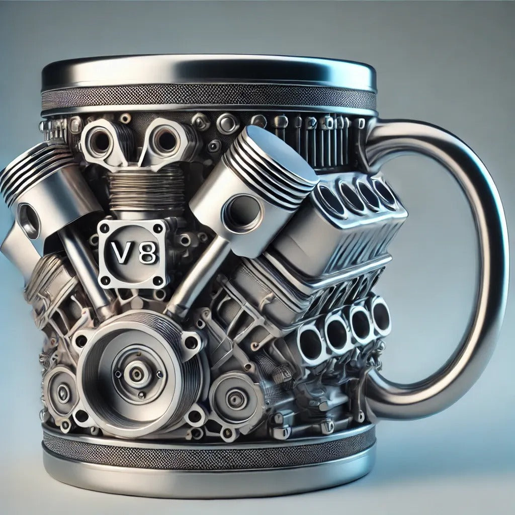 🎁Гореща разпродажба——50% отстъпка🔥☕ Чаша за кафе от неръждаема стомана Creative Engine V6V8, механичен дизайн