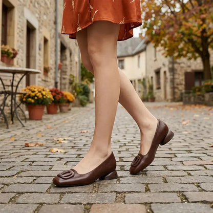 👡Damskie, francuskie, retro, płaskie buty Mary Jane – z okrągłym noskiem i niskim wycięciem – w stylu retro, wygodne i codzienne