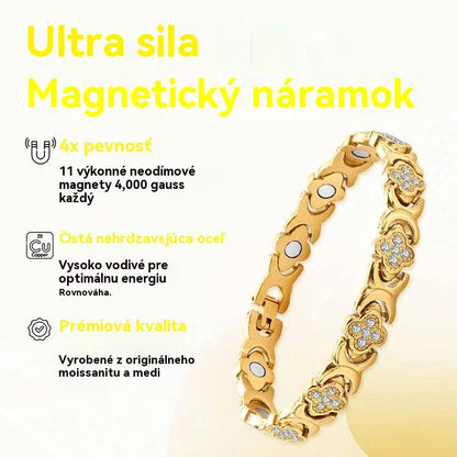 Magnetický náramok Clover Diamond - Objavte svoje tajomstvo úľavy od stresu, magnetické posilnenie wellness
