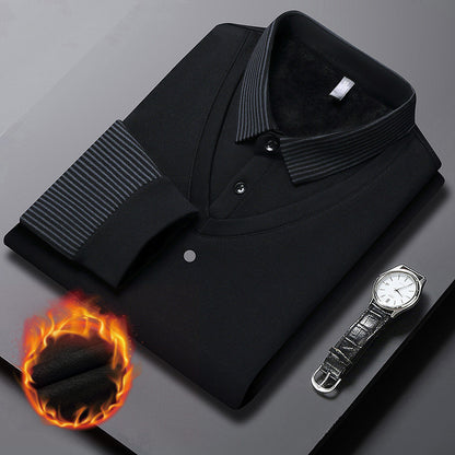 【M-4XL】 Polo estilo dos piezas con rayas de efecto patchwork