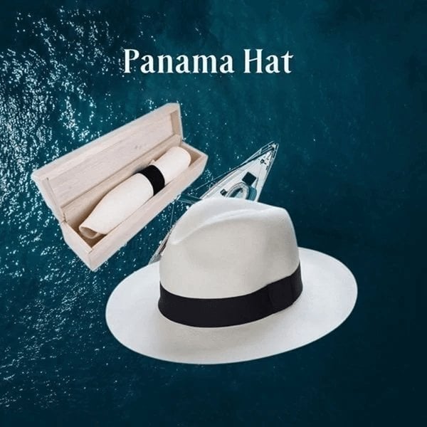 👒【56-58cm】Sombrero de palma tejido a mano ecuatoriano con protección solar de verano para hombres y mujeres.