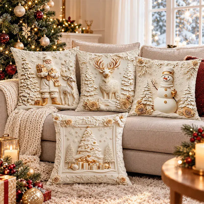 Świąteczna wyprzedaż: 49% taniej🎄Poszewki na poduszki z motywem świątecznym 【4 sztuki】
