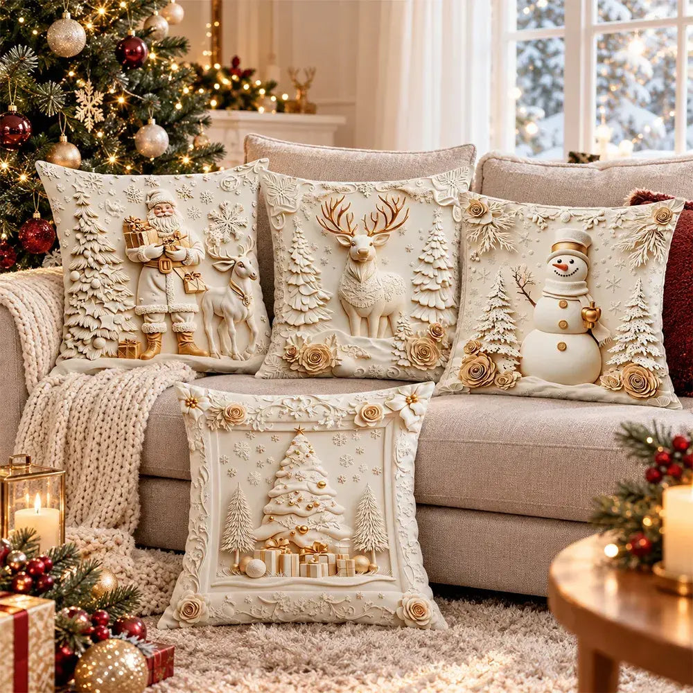 Oferta de temporada: 49 % de descuento 🎄 Fundas de cojín con temática navideña 【Set de 4】