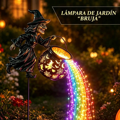 🧙‍♀️🎃 Lámpara de Jardín Caldero de Bruja con Luz LED – Impresionantes decoraciones para exteriores 🔮✨