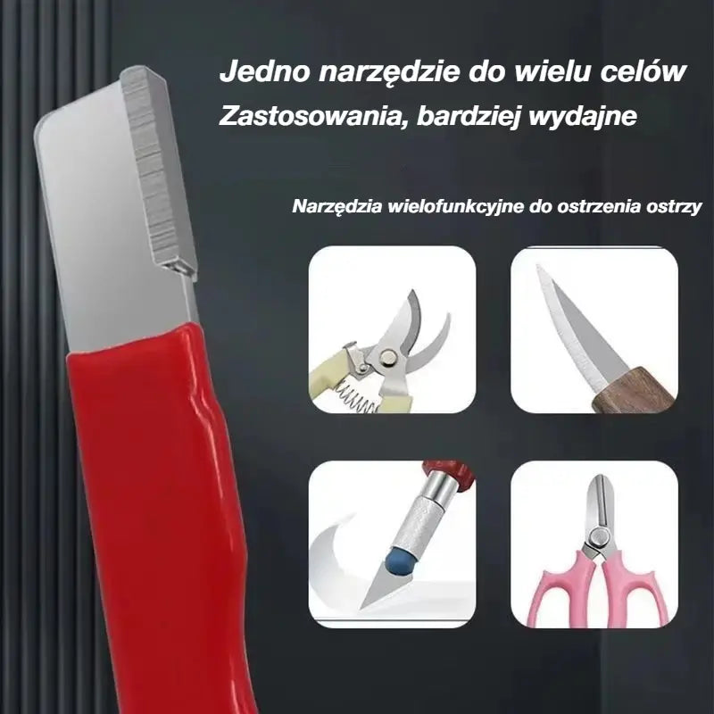 【Opakowanie 2 szt】 Przenośna, szybka ostrzałka do noży, odpowiednia do noży ogrodowych, noży kuchennych i skrobaków.