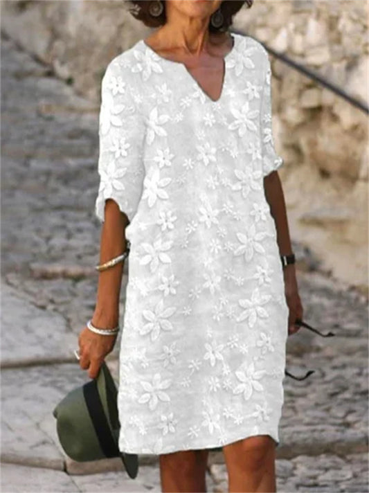 ✨【M-4XL】Haljina od pamučnog platna s cvjetnim uzorkom