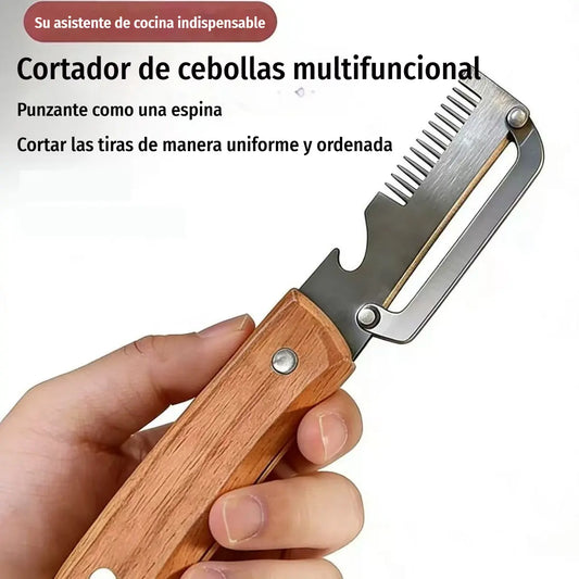 ✅【¡Compra 1 y llévate 1 gratis!】🧅🔪 Pelador de cocina multifuncional 3 en 1: ¡Pela, corta y abre tapones de botellas! 🔥
