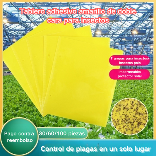 【30%OFF】💥【30 piezas】Tablero adhesivo para insectos de doble cara amarillo, pegatinas para trampas para insectos en huertos agrícolas