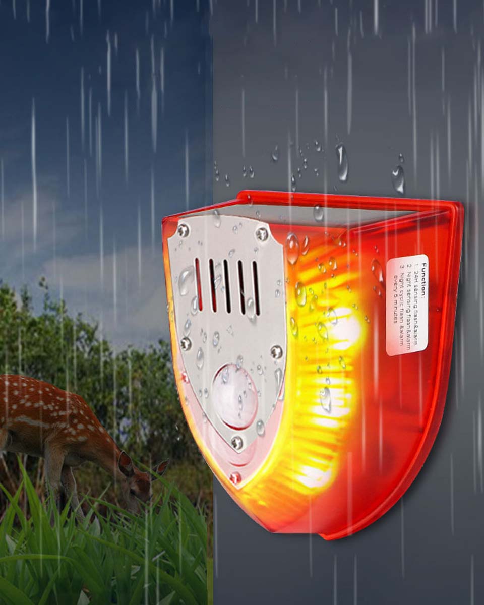 🔥【Gorąca wyprzedaż】🔥📣Alarm dźwiękowy i świetlny odstraszacza ptaków zasilany energią słoneczną, odpowiedni do stosowania na polach uprawnych, dziedzińcach, w sadzie, stawach rybnych i na polach ryżowych