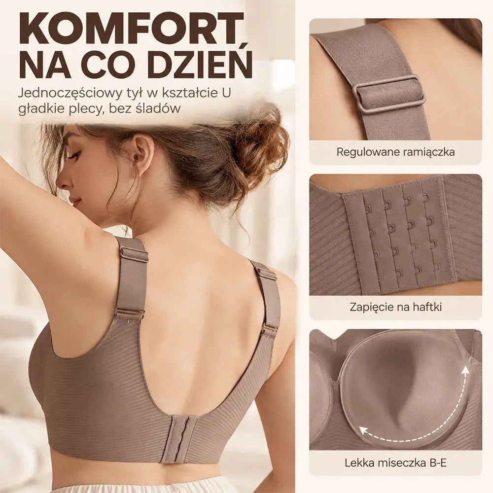 😍【Zestaw 4 sztuk】Bezszwowy biustonosz damski bez fiszbin ❤️【40–95 kg】
